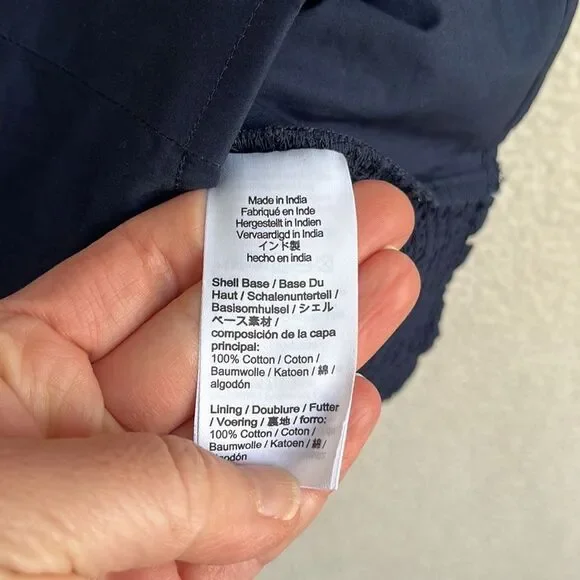 J. Crew Navy Puff Sleeve Blouse - Picture 8 of 9